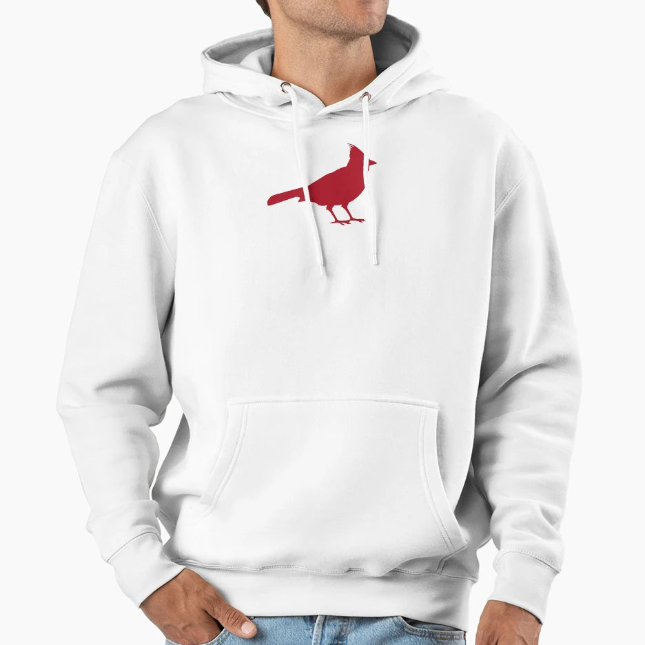 Bright Red Cardinal Bird Silhouette Hoodie - Custom Art Print Men Women - T-Shirt, Sweatshirt, Hoodie