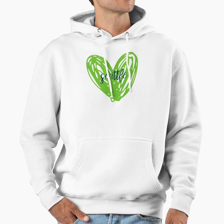 Seattle Heart 2 Hoodie - Casual Everyday Wear for Adults - T-Shirt, Sweatshirt, Hoodie