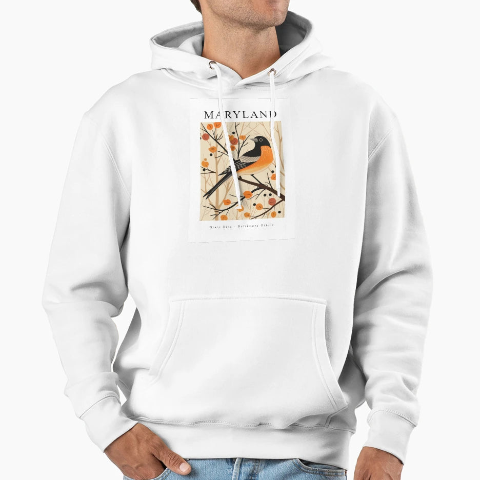 Maryland State Bird Baltimore Oriole Hoodie - Graphic Print for Adults - T-Shirt, Sweatshirt, Hoodie