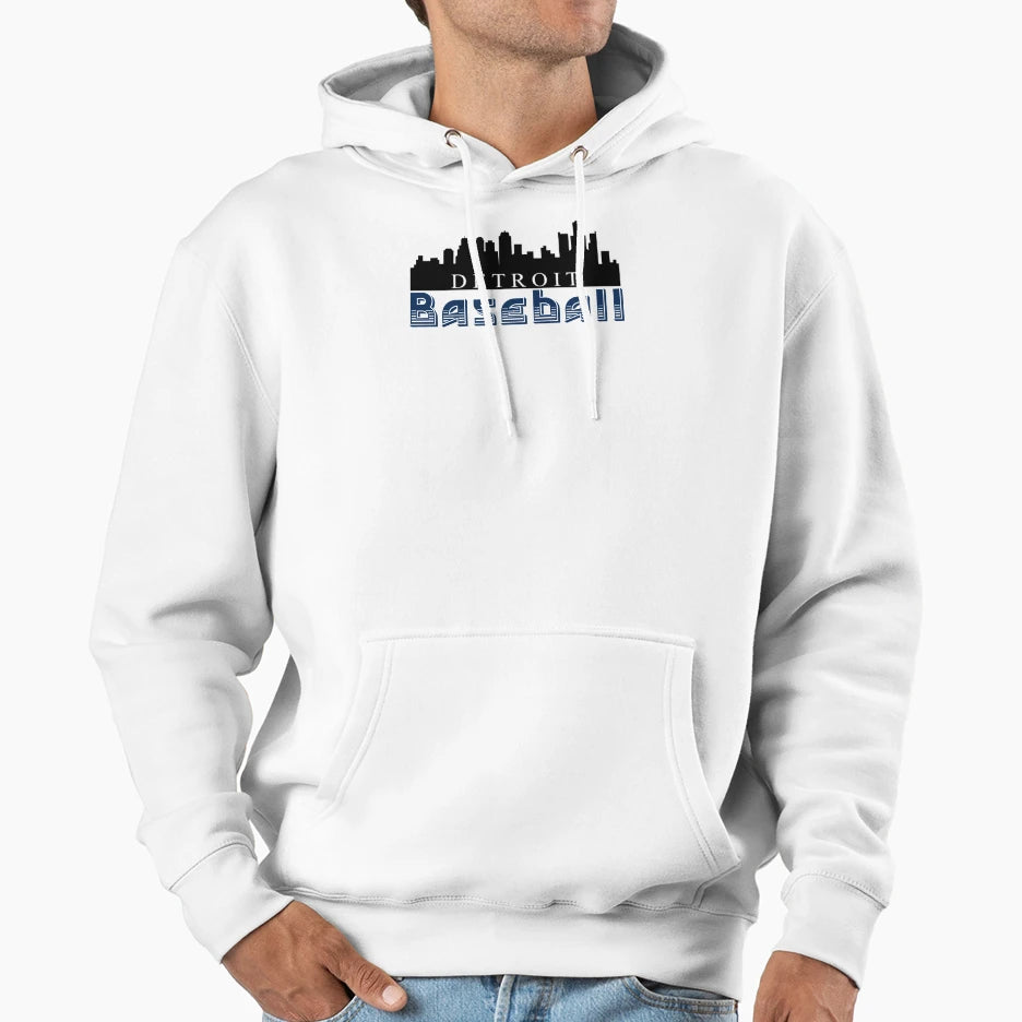 Detroit City Skyscraper Skylines Hoodie - Minimalist Print for Adults - T-Shirt, Sweatshirt, Hoodie