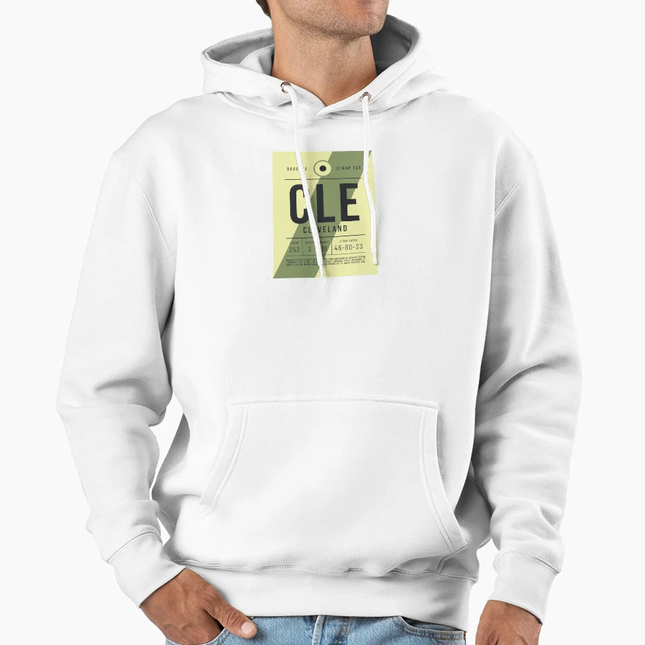 Luggage Tag E Cle Cleveland Usa Hoodie - Minimalist Print Men Women - T-Shirt, Sweatshirt, Hoodie