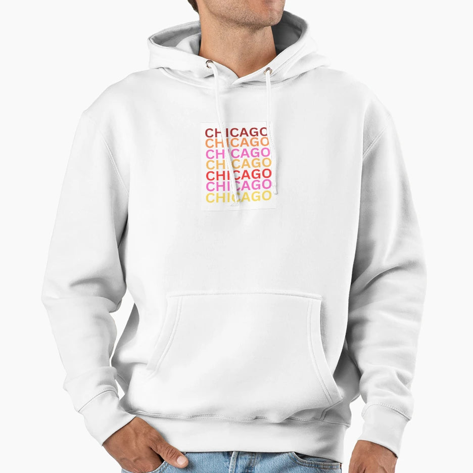 Chicago Hoodie - Minimalist Print Men Women - T-Shirt, Sweatshirt, Hoodie