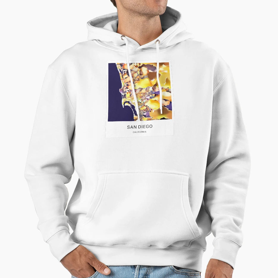 San Diego California Named City Map Hoodie - Fun Novelty Design Unisex - T-Shirt, Sweatshirt, Hoodie