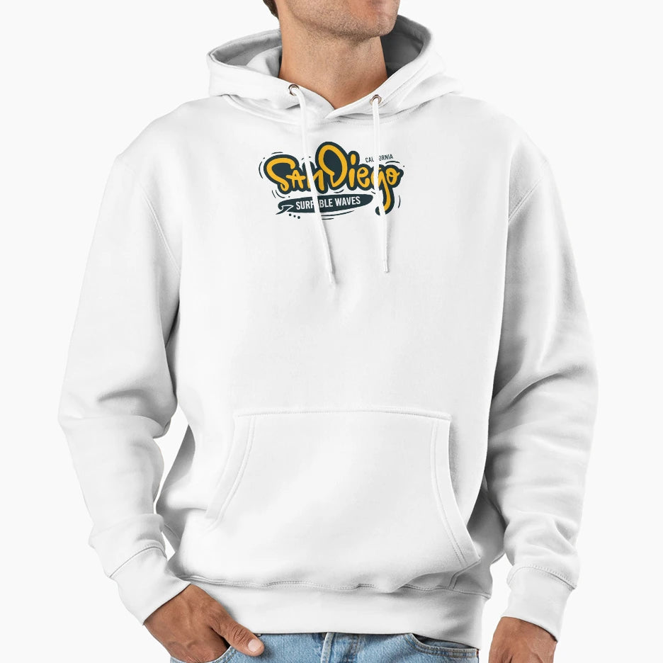 San Diego California Surfable Waves Hoodie - Unique Graphic Unisex - T-Shirt, Sweatshirt, Hoodie
