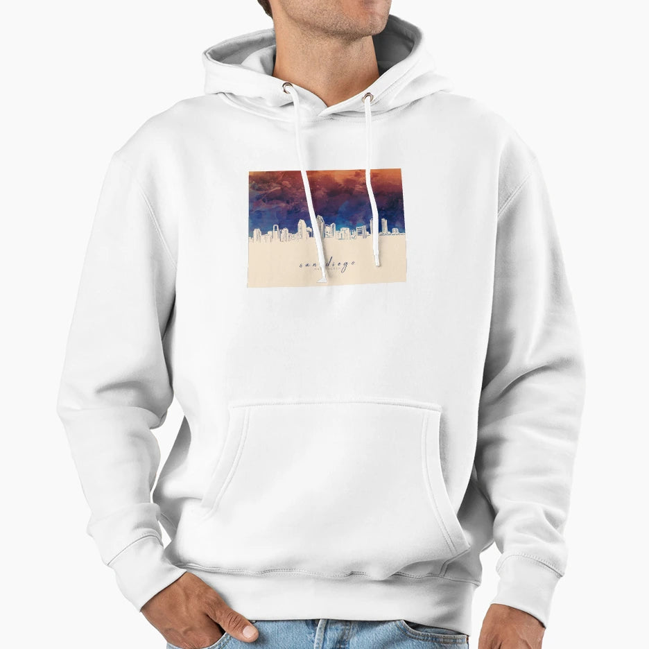 San Diego Skyline Hoodie - Minimalist Print for Adults - T-Shirt, Sweatshirt, Hoodie