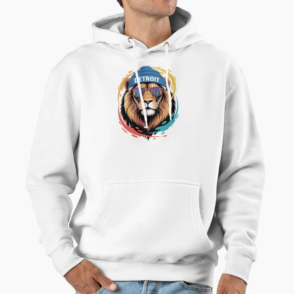 Detroit Lions Head Hoodie - Casual Everyday Wear Men Women - T-Shirt, Sweatshirt, Hoodie