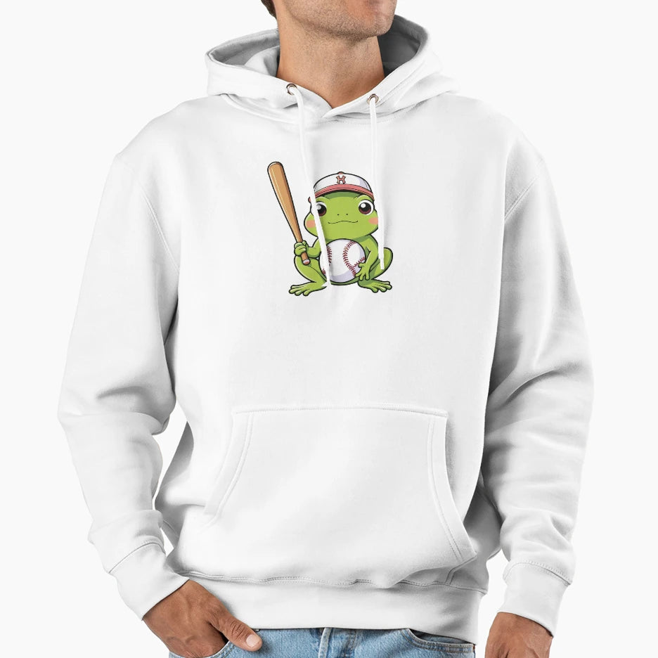 Frog Baseball Frog Hoodie - Fun Novelty Design for Adults - T-Shirt, Sweatshirt, Hoodie