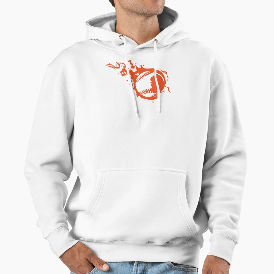 Baseball Flame Fire Hoodie - Novelty Apparel Unisex - T-Shirt, Sweatshirt, Hoodie