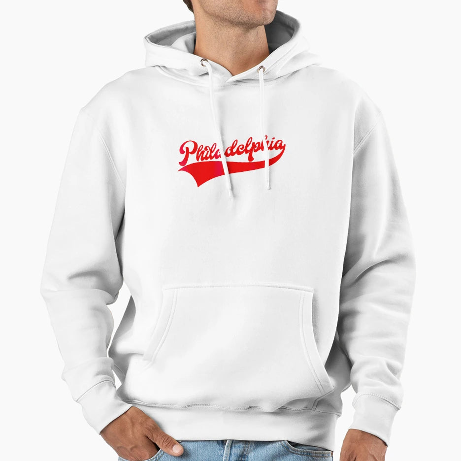Philadelphia Script Logo Hoodie - Aesthetic Graphic Unisex - T-Shirt, Sweatshirt, Hoodie