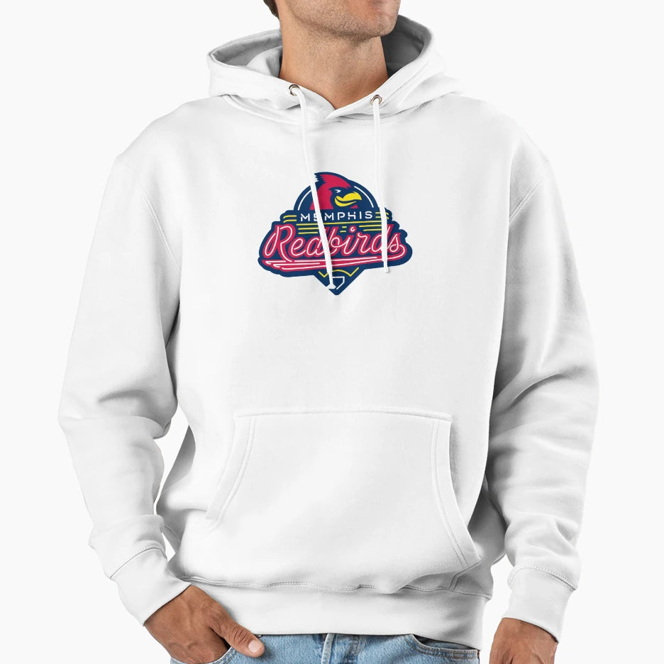 Memphis Redbirds Neon Sign Logo Hoodie - Graphic Print Unisex - T-Shirt, Sweatshirt, Hoodie