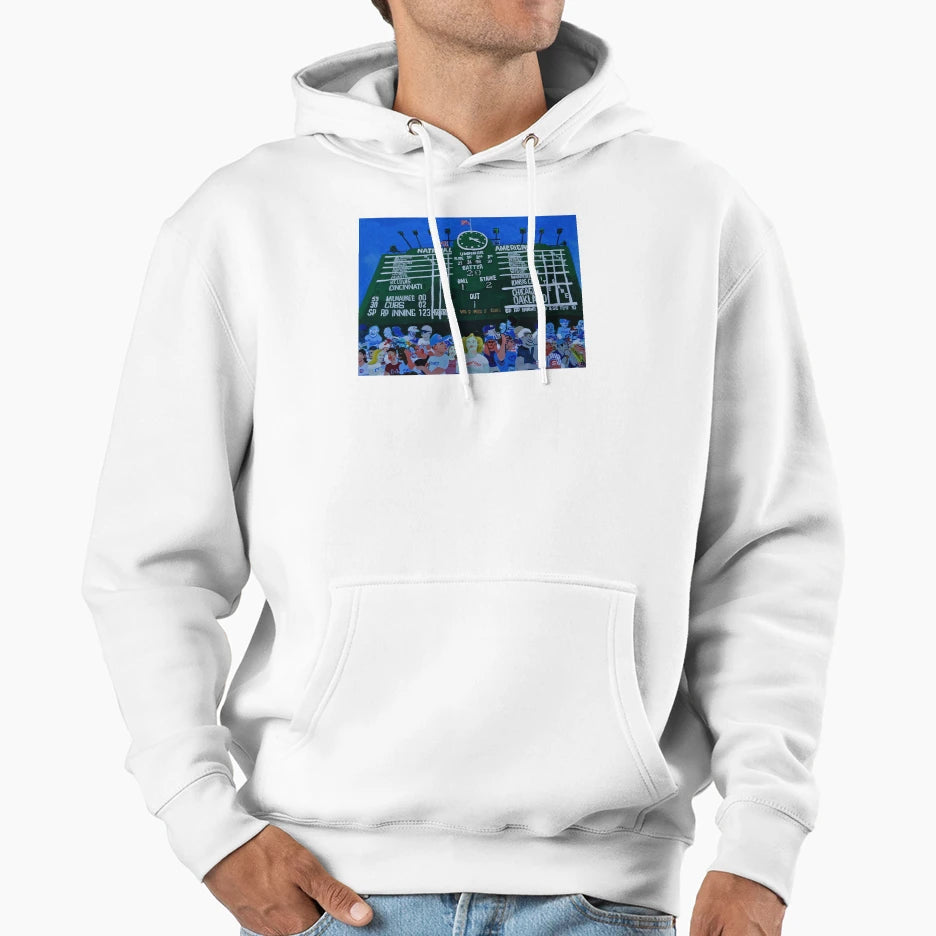 Wrigley Field Scoreboard Hoodie - Unique Graphic Unisex - T-Shirt, Sweatshirt, Hoodie