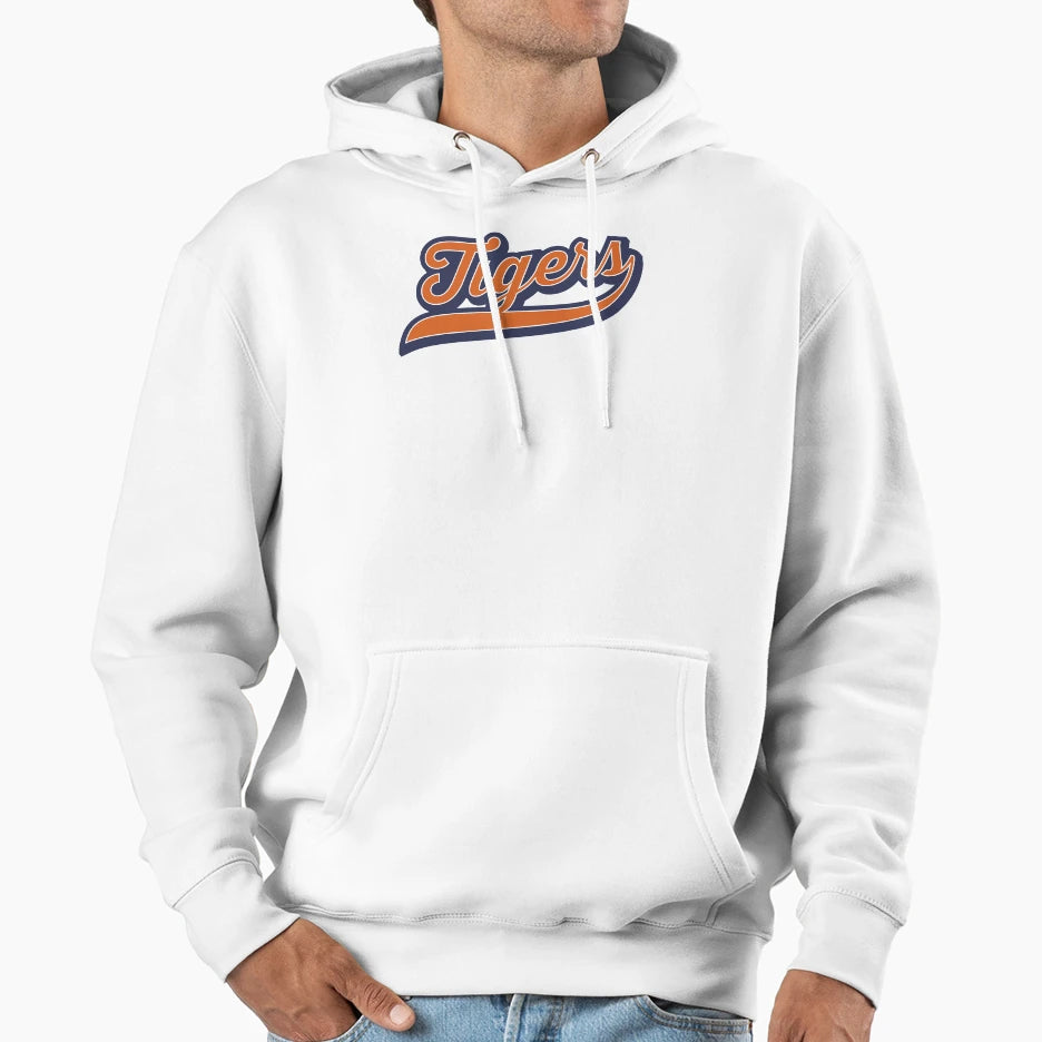 Tigers Logo Sports Team Athletic Text Hoodie - Aesthetic Graphic Unisex - T-Shirt, Sweatshirt, Hoodie