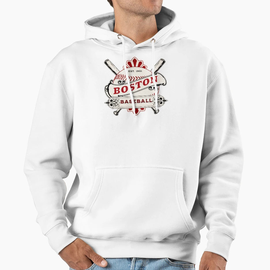 Boston Baseball Hoodie - Novelty Apparel for Adults - T-Shirt, Sweatshirt, Hoodie