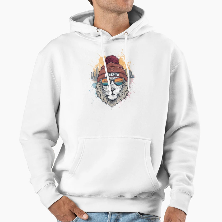 Detroit Lion Hoodie - Minimalist Print Unisex - T-Shirt, Sweatshirt, Hoodie