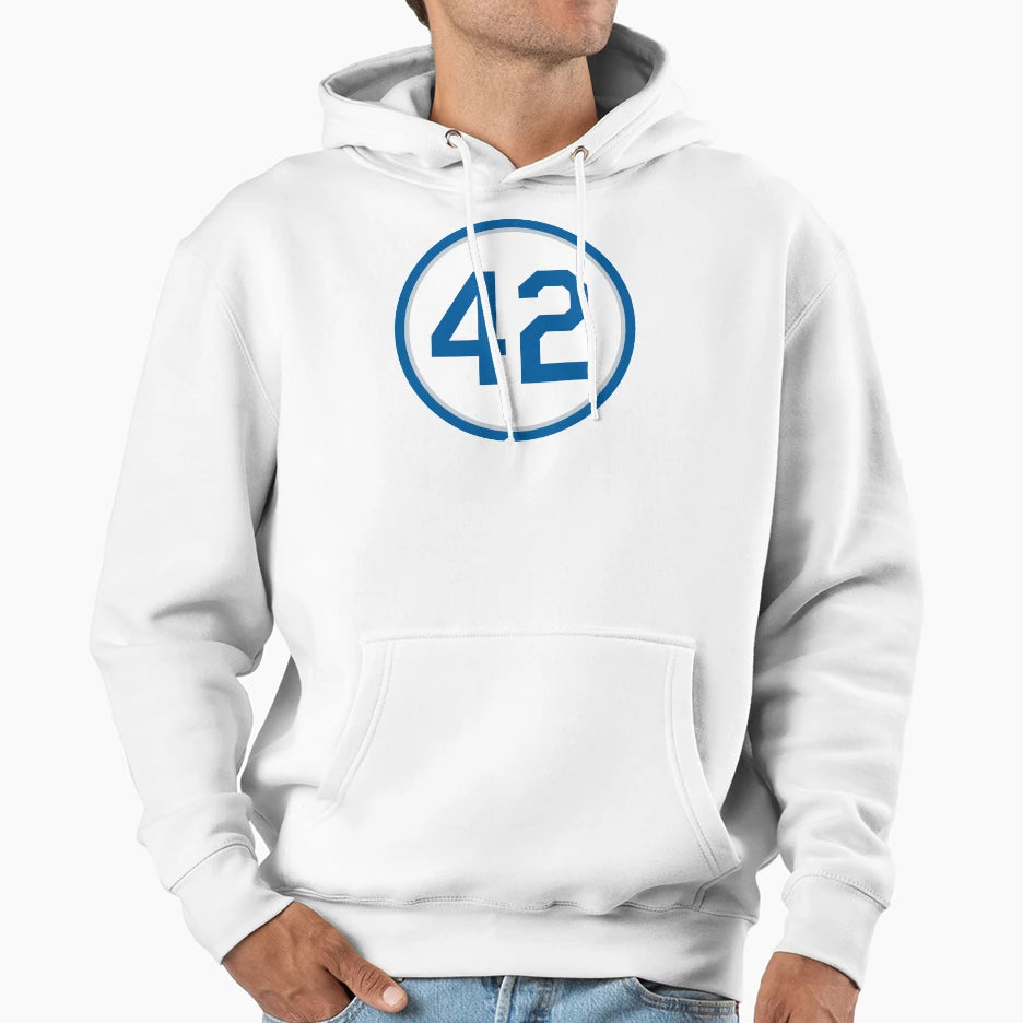 Jackie Robinson 42 Jersey Number Hoodie - Streetwear Style Unisex - T-Shirt, Sweatshirt, Hoodie