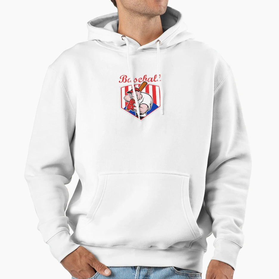 Baseball Player Batting Diamond Hoodie - Minimalist Print for Adults - T-Shirt, Sweatshirt, Hoodie