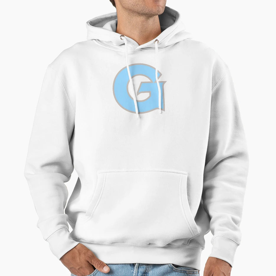 Georgetown Pastel Blue Logo Hoodie - Unique Graphic Unisex - T-Shirt, Sweatshirt, Hoodie