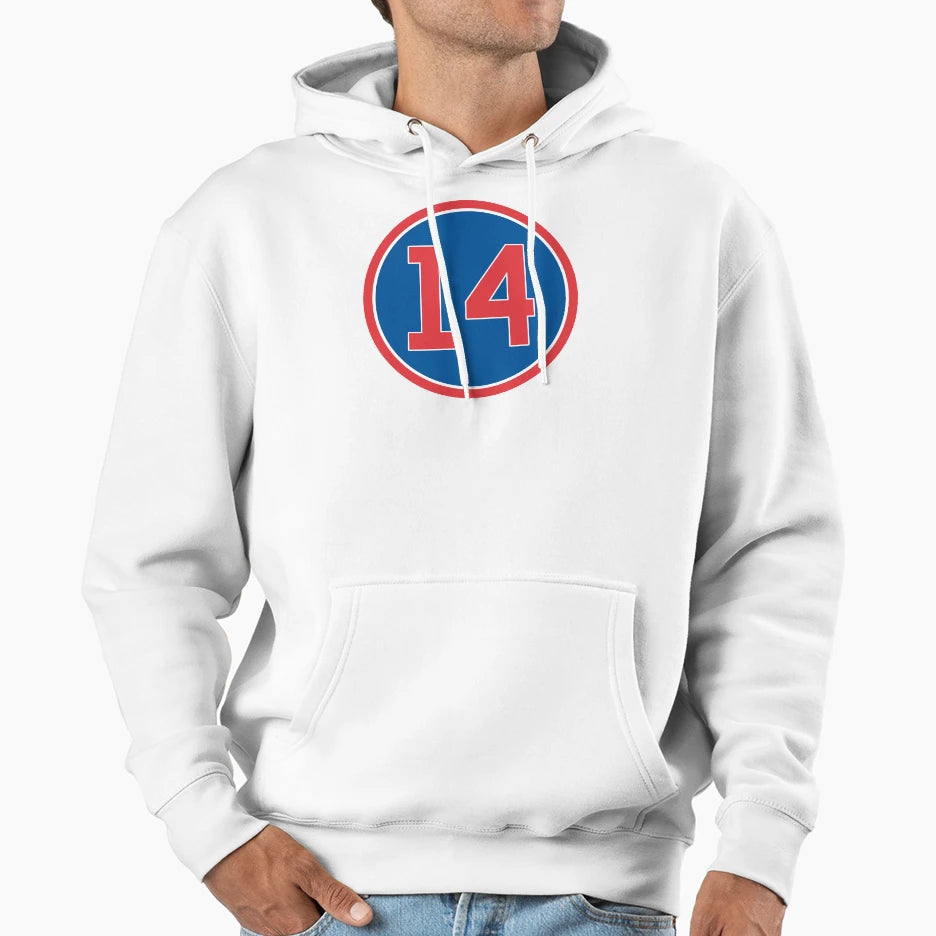 Ernie Banks 14 Jersey Number Hoodie - Custom Art Print for Adults - T-Shirt, Sweatshirt, Hoodie