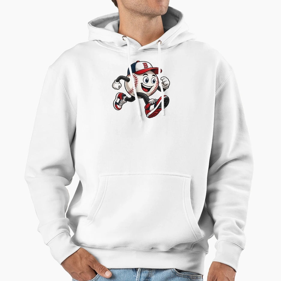 Funny Running Baseball Sports Hoodie - Minimalist Print for Adults - T-Shirt, Sweatshirt, Hoodie