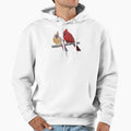 Northern Cardinals Pair Painting No Hoodie - Minimalist Print for Adults - T-Shirt, Sweatshirt, Hoodie