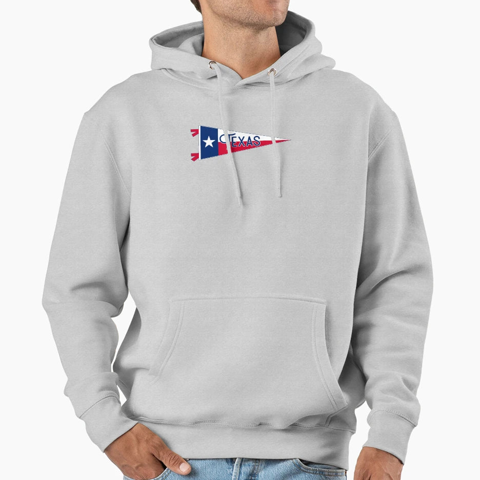 Texas Flag Pennant Hoodie - Minimalist Print Unisex - T-Shirt, Sweatshirt, Hoodie