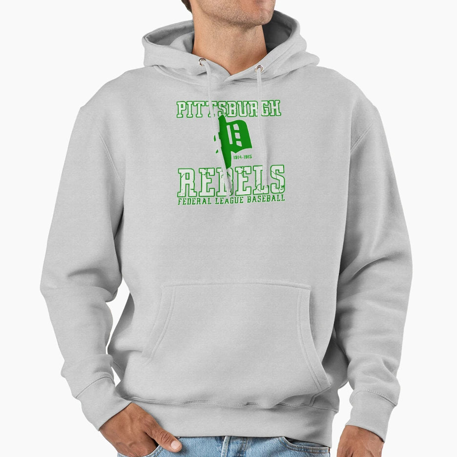 Pittsburgh Rebels Defunct Team Hoodie - Novelty Apparel for Adults - T-Shirt, Sweatshirt, Hoodie