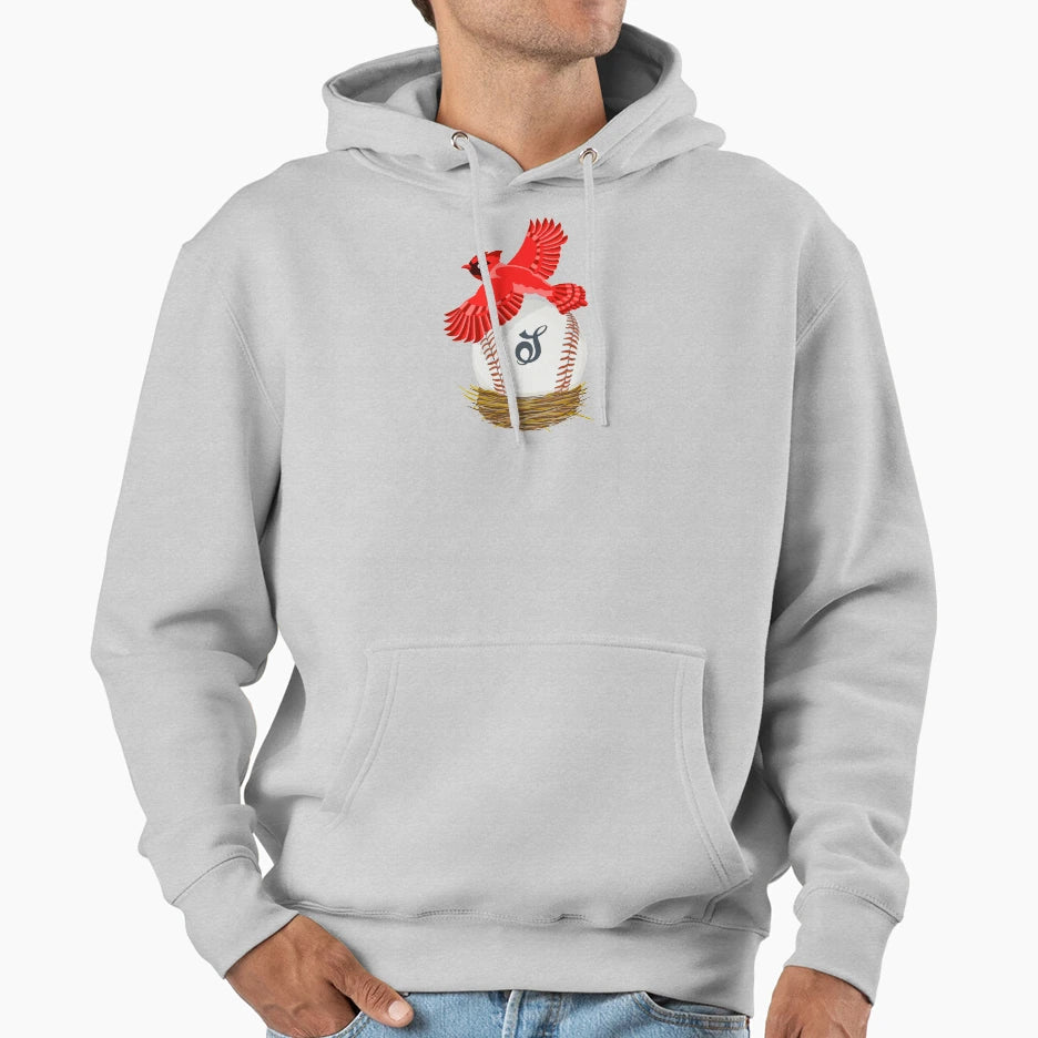 Play Ball Cardinal Baseball Initial S Hoodie - Fun Novelty Design Men Women - T-Shirt, Sweatshirt, Hoodie