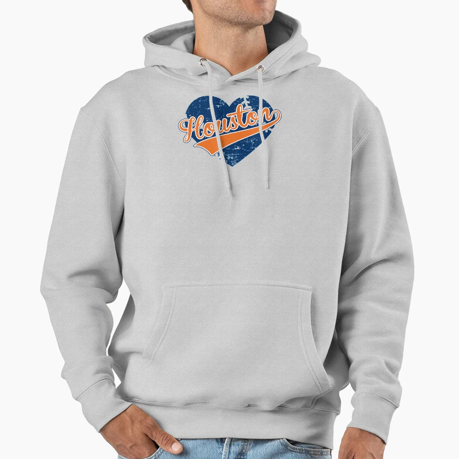 I Love Houston Texas Baseball Heart Love Hoodie - Aesthetic Graphic Unisex - T-Shirt, Sweatshirt, Hoodie