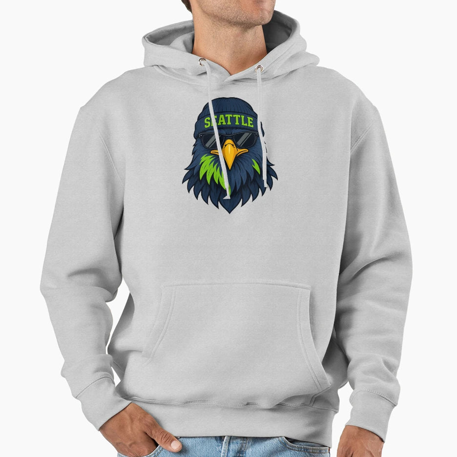 Seattle Seahawk Fan Art Hoodie - Graphic Print for Adults - T-Shirt, Sweatshirt, Hoodie