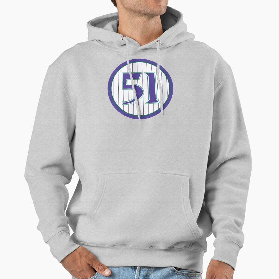 Randy Johnson 51 Jersey Number Hoodie - Fun Novelty Design Men Women - T-Shirt, Sweatshirt, Hoodie