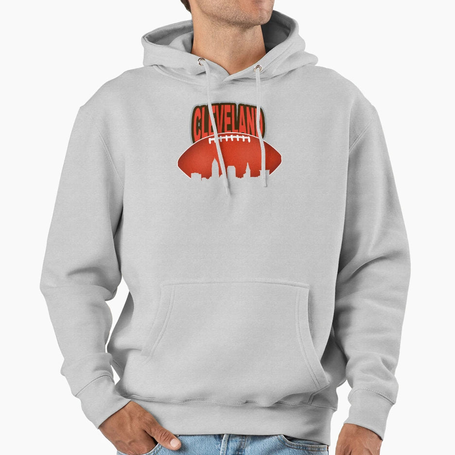 Cleveland Football Skyline Hoodie - Trendy Graphic for Adults - T-Shirt, Sweatshirt, Hoodie