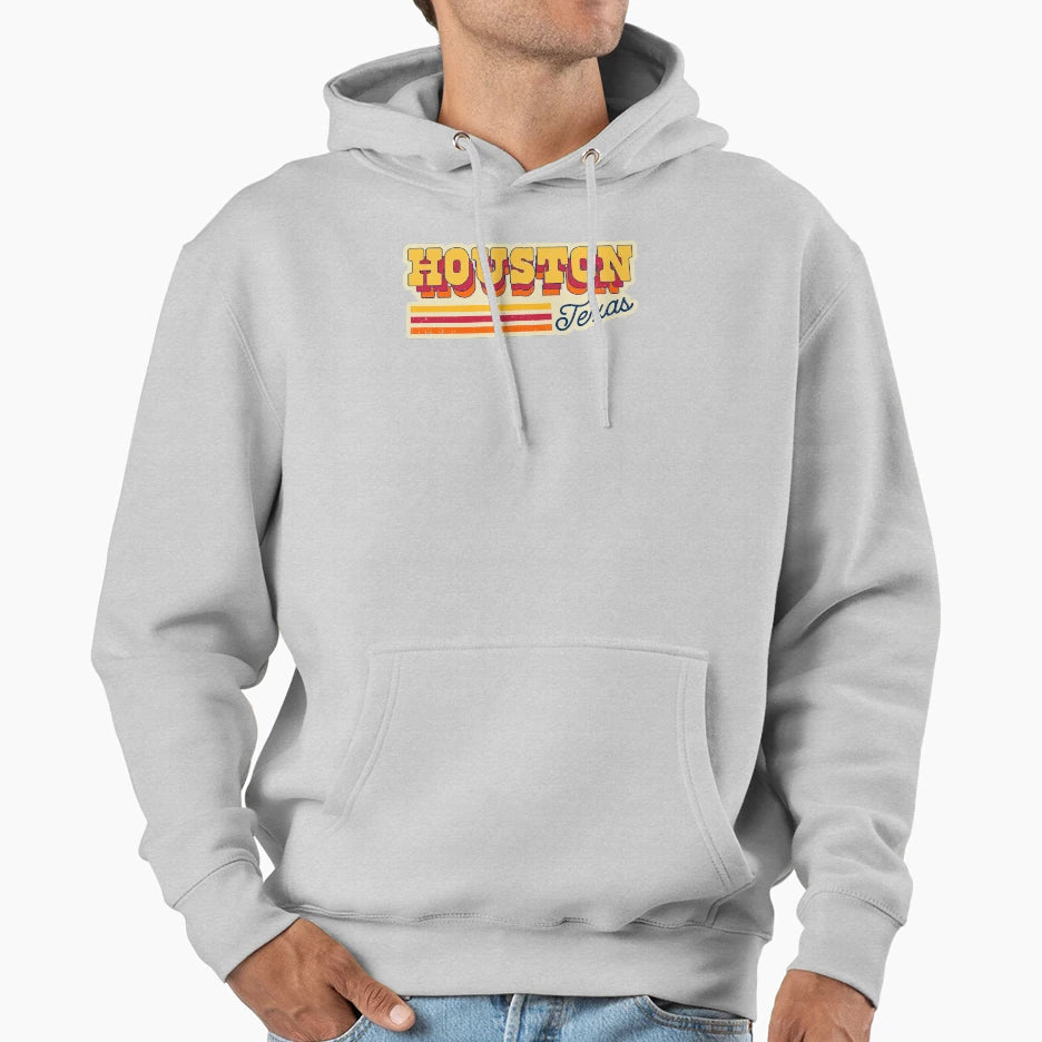 Old School Houston Texas Hoodie - Custom Art Print Men Women - T-Shirt, Sweatshirt, Hoodie