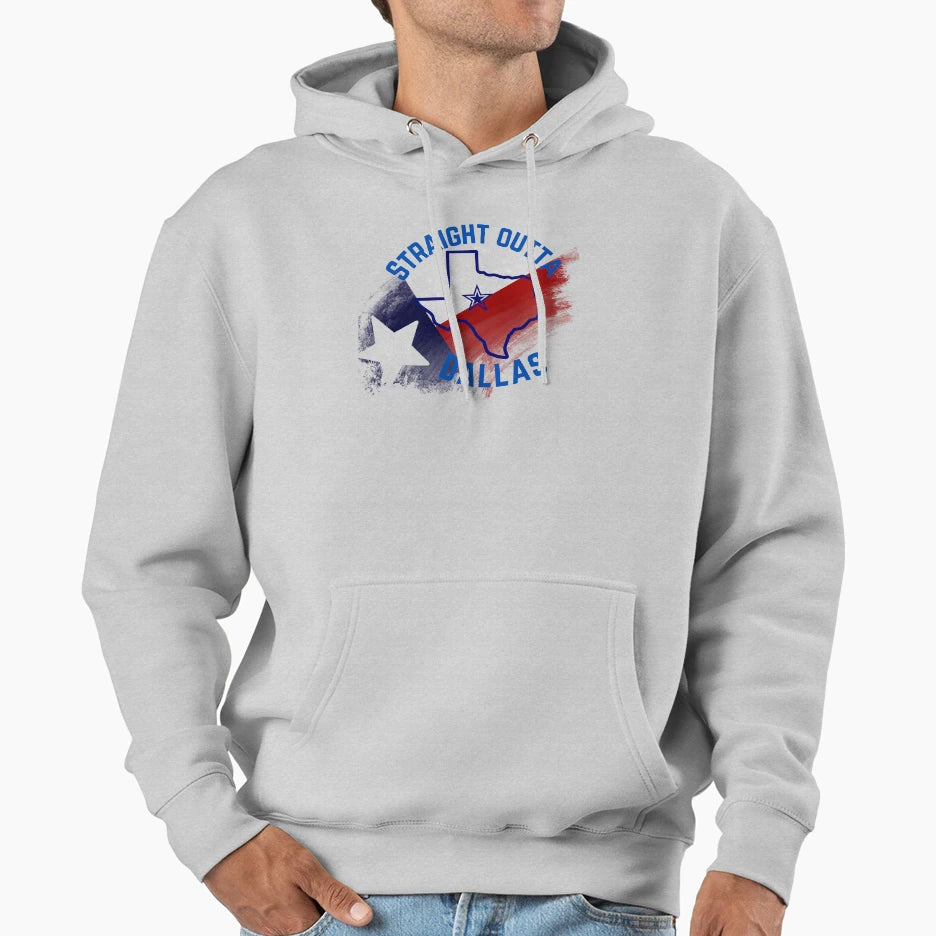 Straight Outta Dallas Hoodie - Casual Everyday Wear Men Women - T-Shirt, Sweatshirt, Hoodie