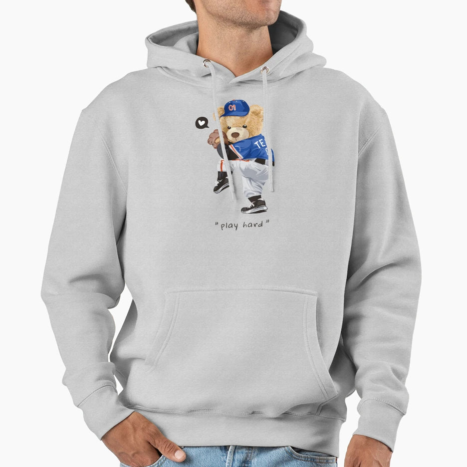 Play Hard Hoodie - Minimalist Print for Adults - T-Shirt, Sweatshirt, Hoodie