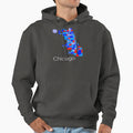 Chicago Red Blue Hoodie - Minimalist Print Men Women - T-Shirt, Sweatshirt, Hoodie