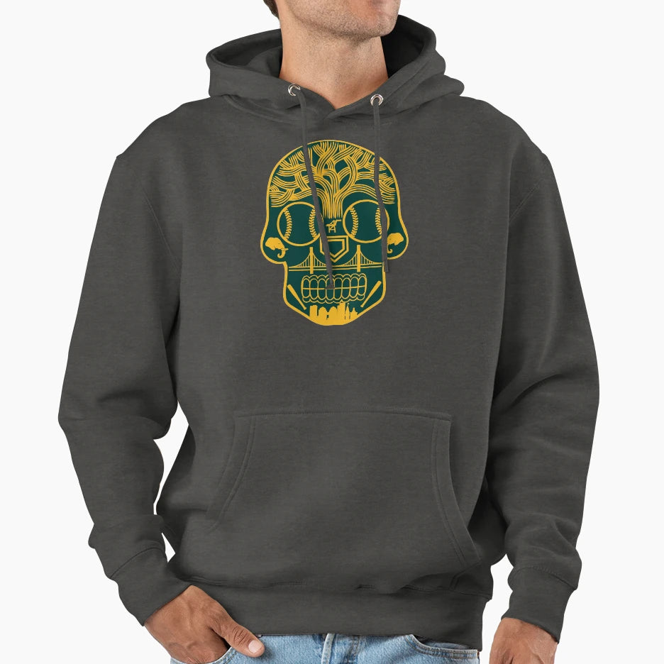 Oakland Sugar Skull Hoodie - Novelty Apparel Unisex - T-Shirt, Sweatshirt, Hoodie