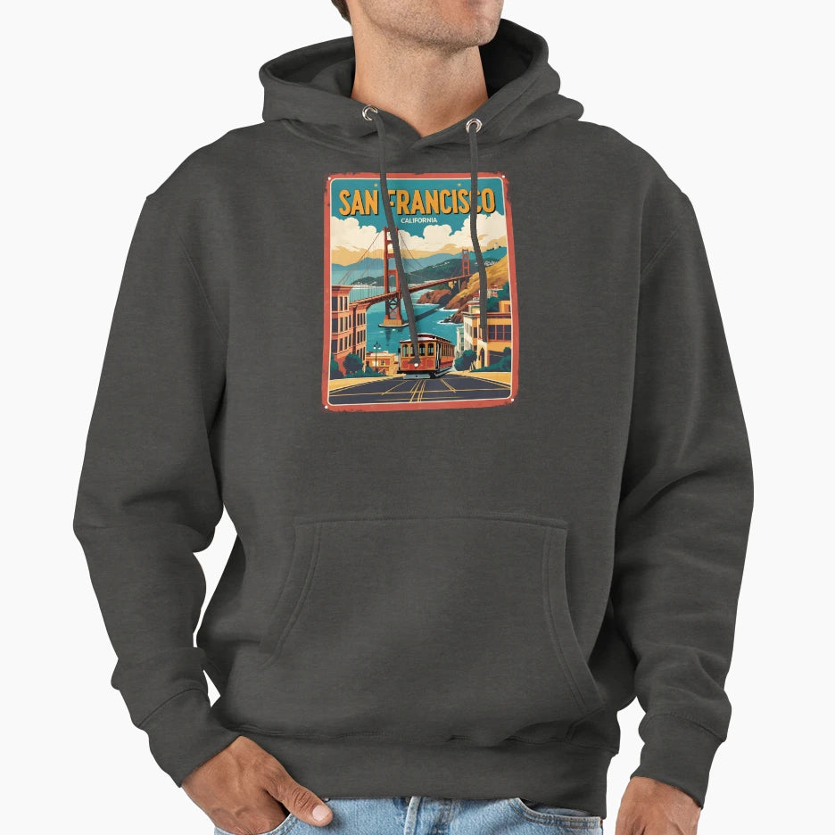 San Francisco California Hoodie - Graphic Print Unisex - T-Shirt, Sweatshirt, Hoodie