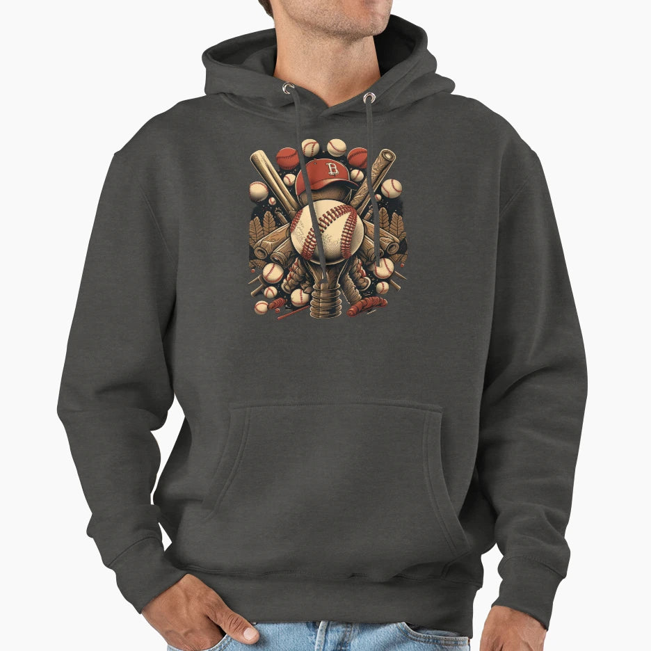 Baseball Hoodie - Fun Novelty Design for Adults - T-Shirt, Sweatshirt, Hoodie