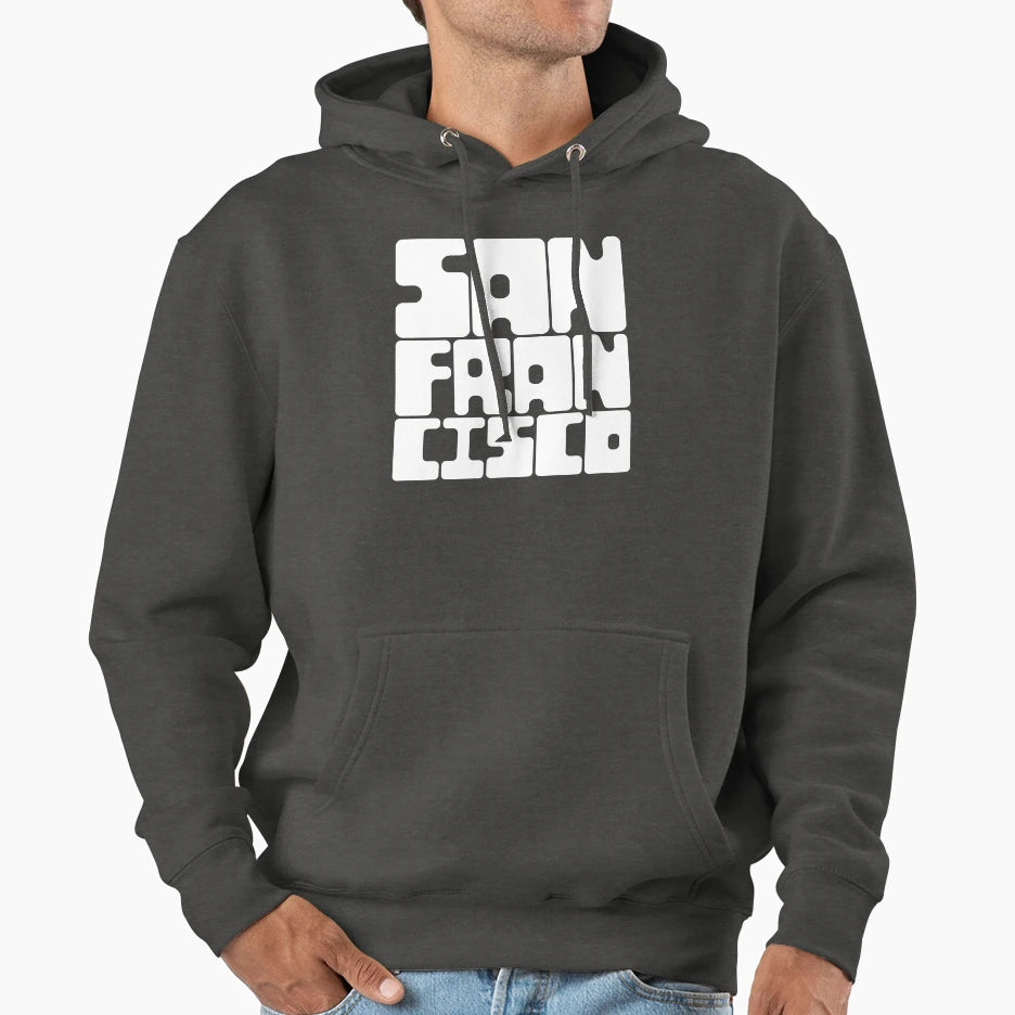 San Francisco White And Black Hoodie - Aesthetic Graphic Men Women - T-Shirt, Sweatshirt, Hoodie