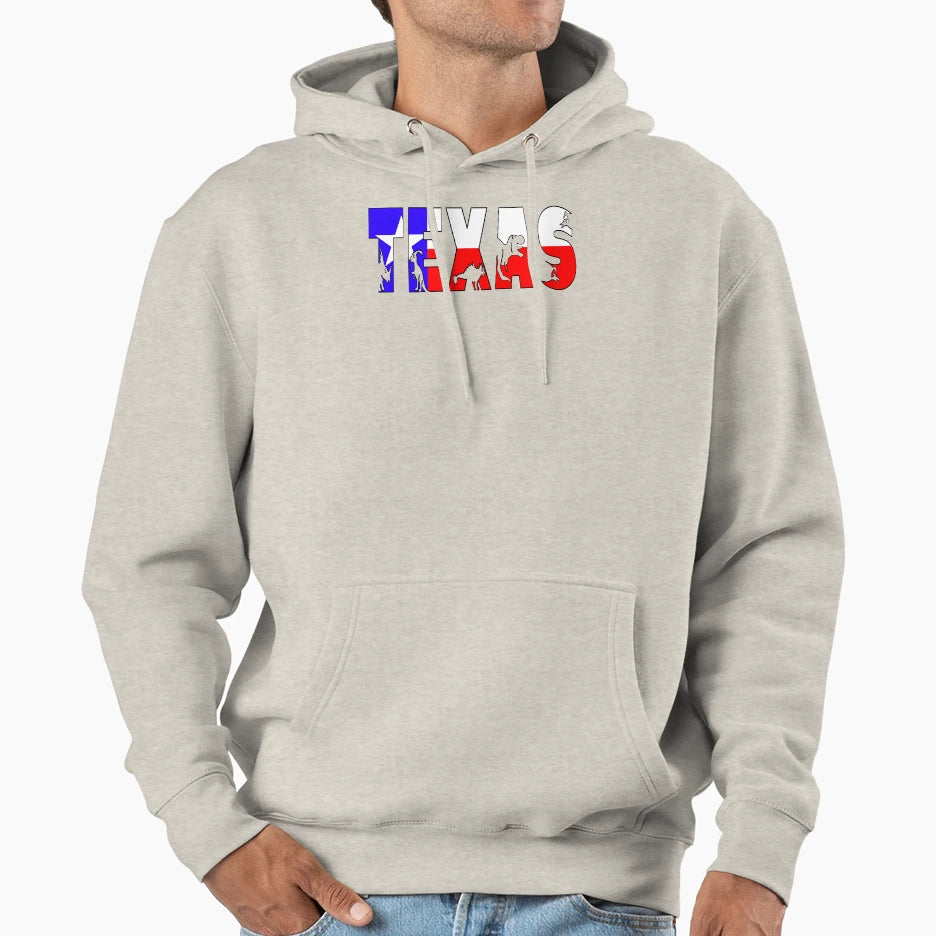 Texas Dinos Hoodie - Casual Everyday Wear Men Women - T-Shirt, Sweatshirt, Hoodie