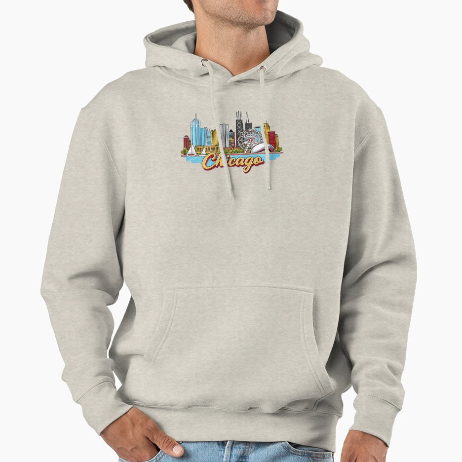 Chicago Hoodie - Casual Everyday Wear Men Women - T-Shirt, Sweatshirt, Hoodie