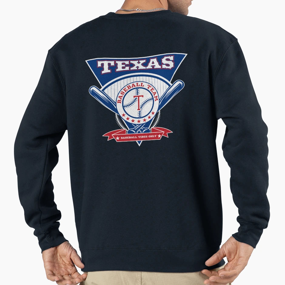 Baseball Vibes Only Teacher Sweatshirt - Minimalist Print Men Women - T-Shirt, Sweatshirt, Hoodie