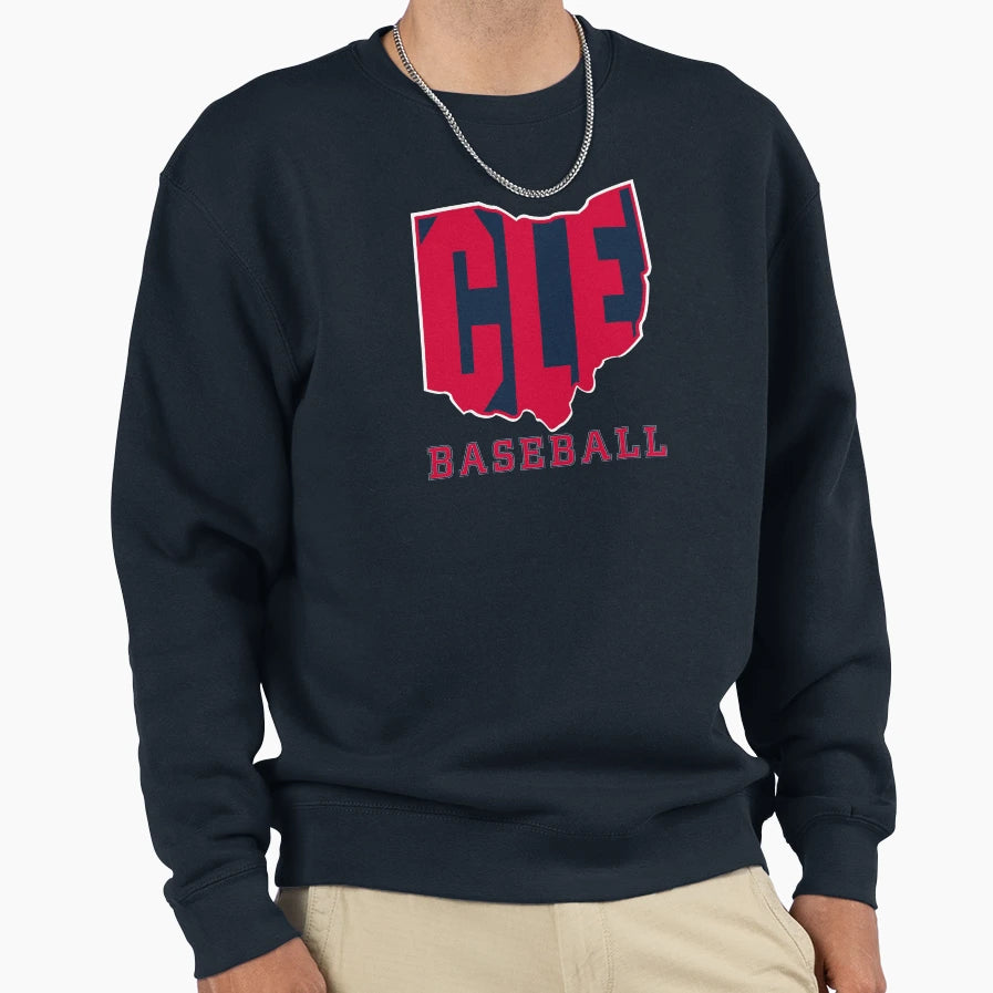 Cle Baseball Sweatshirt - Graphic Print Unisex - T-Shirt, Sweatshirt, Hoodie