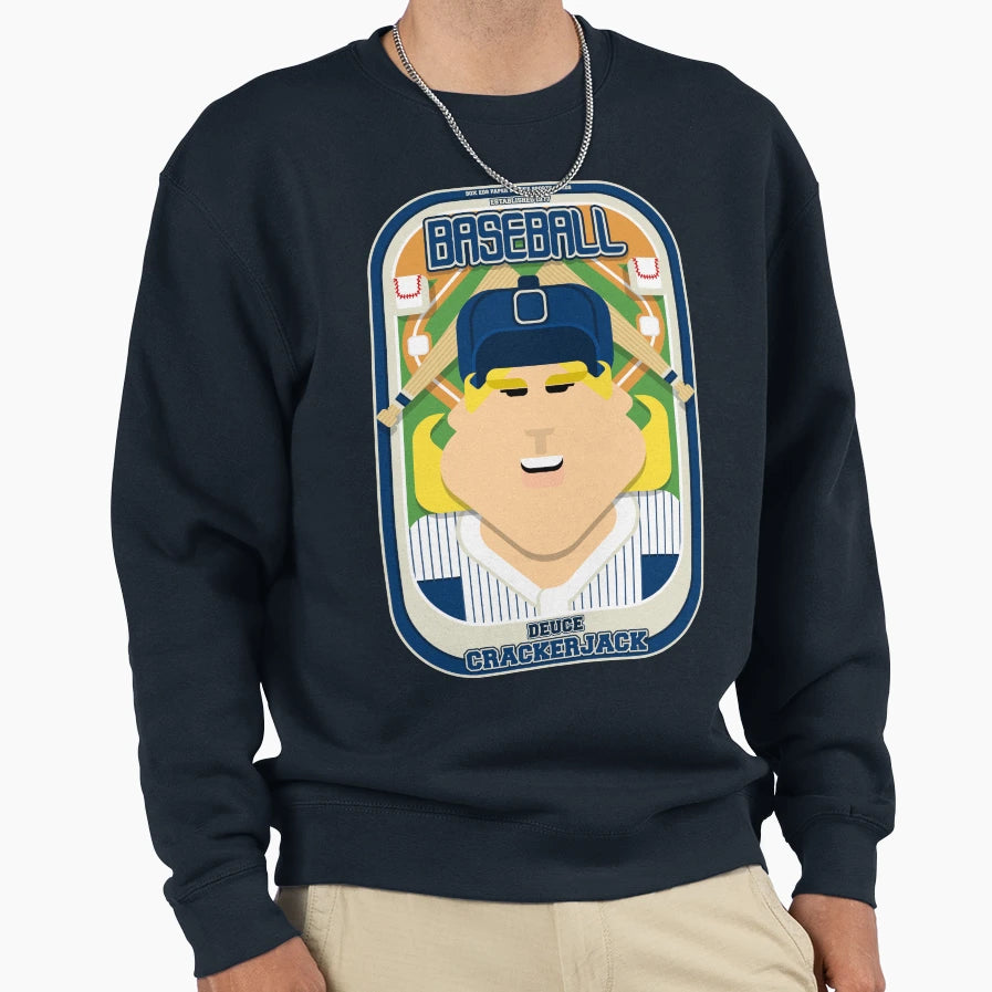 Baseball Blue Pinstripes Deuce Sweatshirt - Graphic Print for Adults - T-Shirt, Sweatshirt, Hoodie
