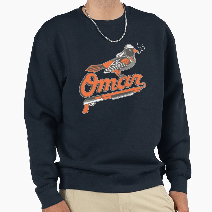 Omar Wire Baltimore Oriole Sweatshirt - Novelty Apparel for Adults - T-Shirt, Sweatshirt, Hoodie