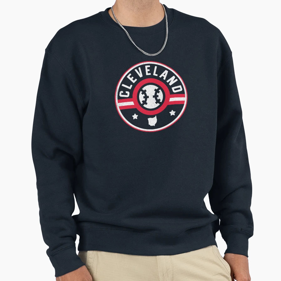Cleveland Baseball Stars And Sweatshirt - Minimalist Print for Adults - T-Shirt, Sweatshirt, Hoodie