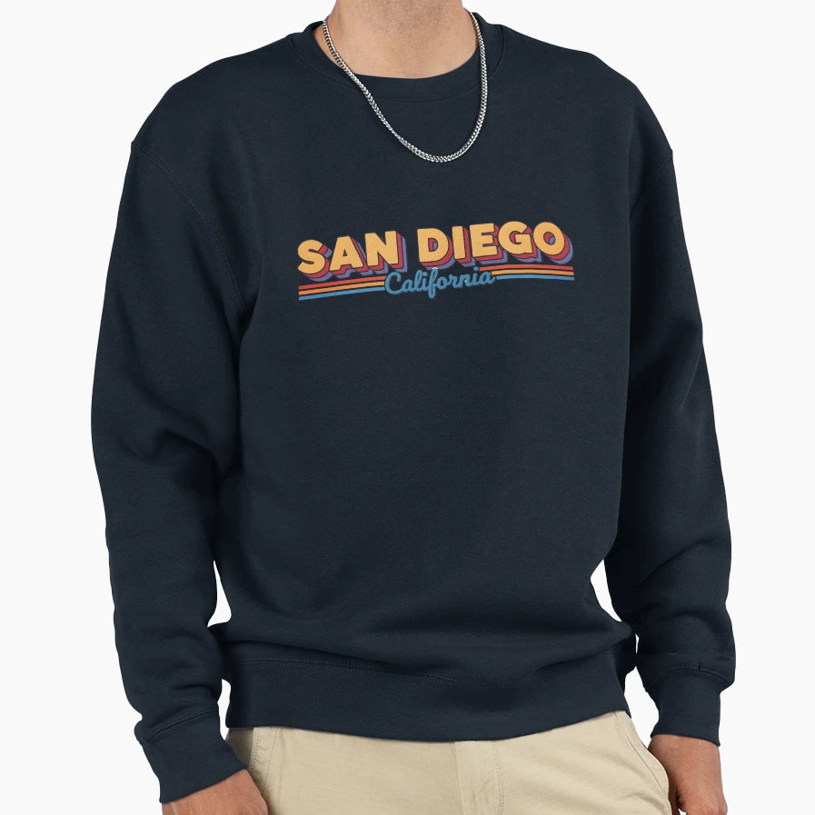 San Diego California Text Sweatshirt - Casual Everyday Wear Men Women - T-Shirt, Sweatshirt, Hoodie
