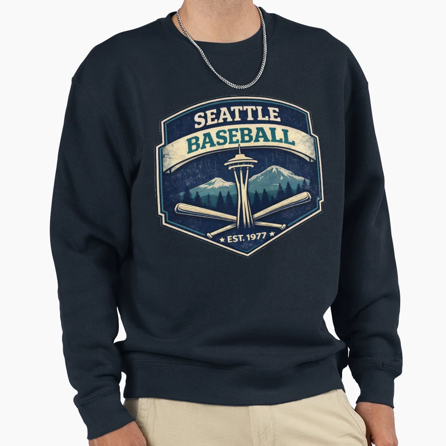 Seattle Baseball Space Needle Est 1977 T-Shirt - Unique Graphic Unisex - T-Shirt, Sweatshirt, Hoodie