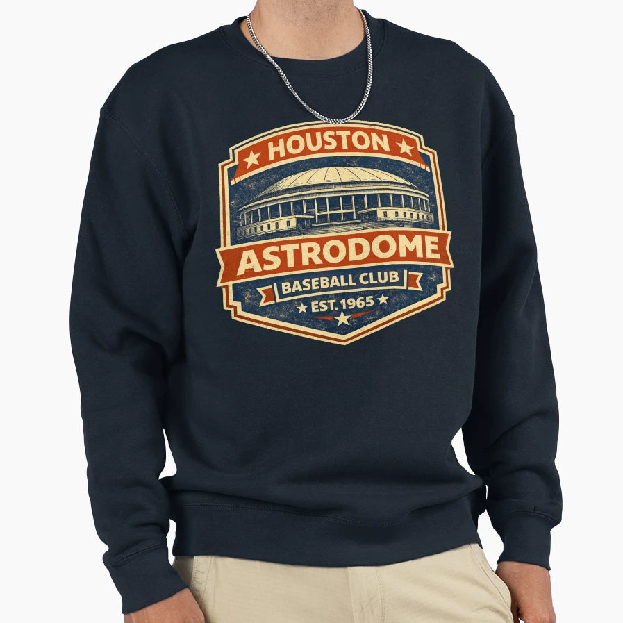 Houston Astrodome Exterior Baseball T-Shirt - Aesthetic Graphic Unisex - T-Shirt, Sweatshirt, Hoodie