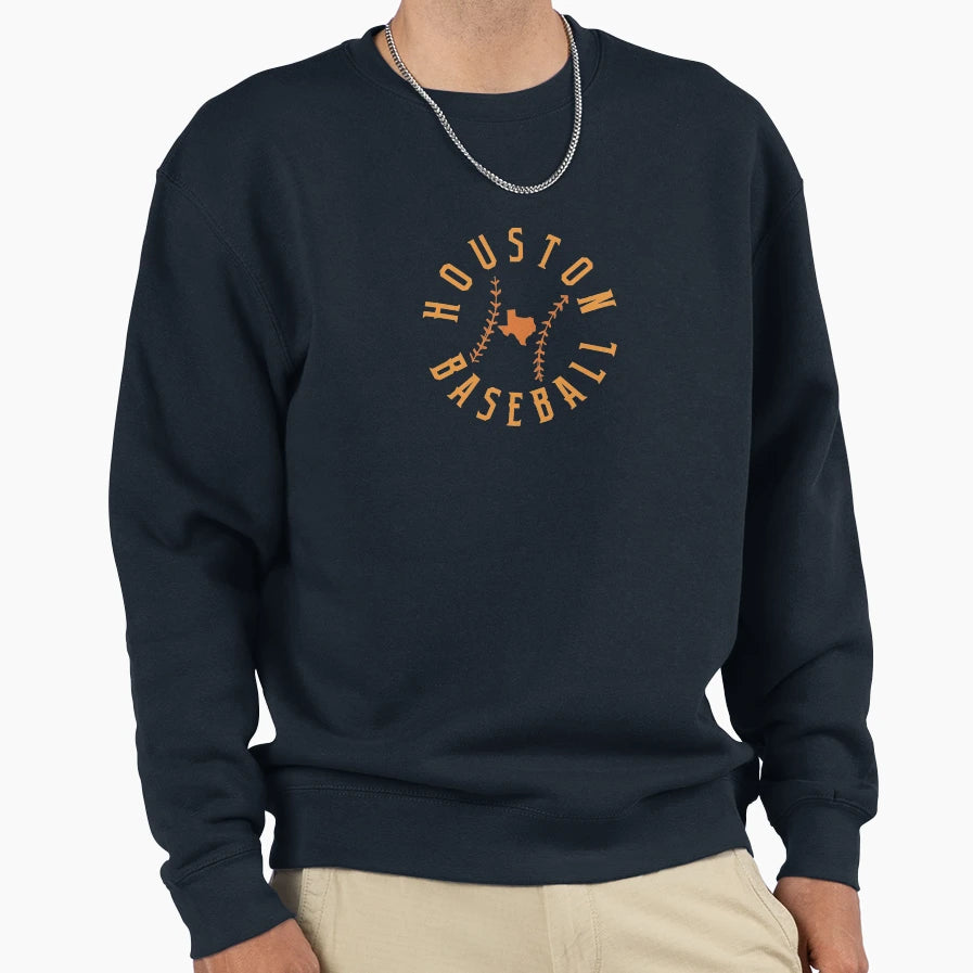 Houston Baseball Modern Tx Sweatshirt - Fun Novelty Design for Adults - T-Shirt, Sweatshirt, Hoodie